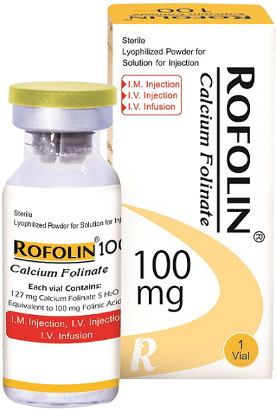 کلسیم فولینات  100mg پودر برای سوسپانسیون تزریقی