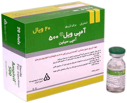 آمپی سیلین 500mg پودر برای سوسپانسیون تزریقی